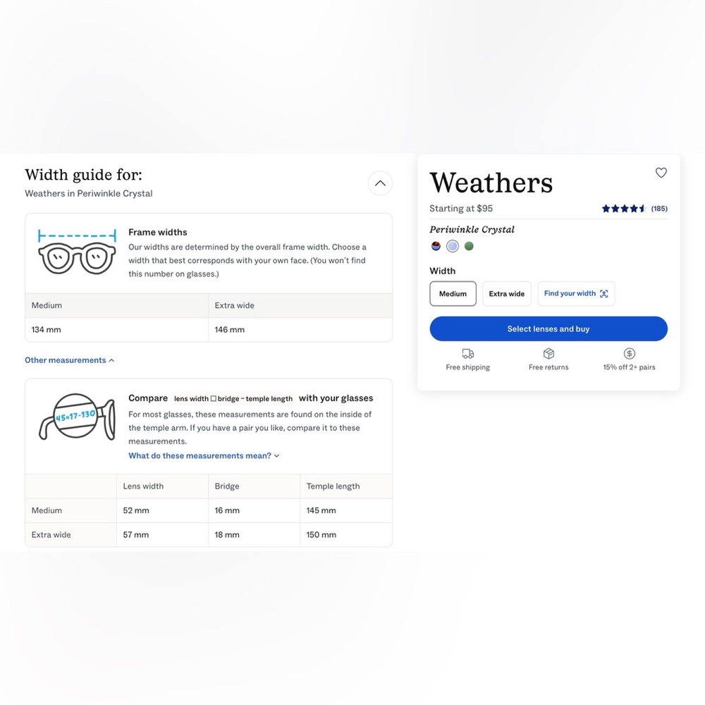 Warby Parker .50 readers periwinkle - Picture 4 of 9